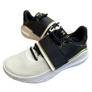 Under Armor Flow Futr X 2 Basketball Shoes Unisex M8.5 W10 White Black Gold